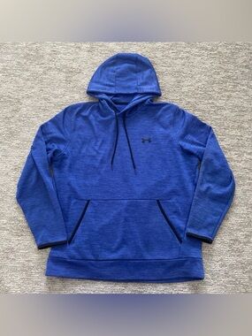 Under Armour ColdGear Fleece Pullover Hoodie Mens Size Large Blue Long Sleeve